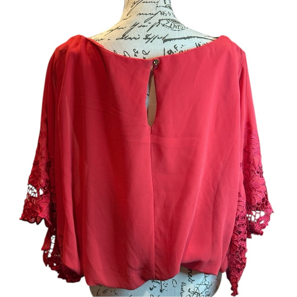 XOXO Scarlet Blouse with Elegant Lace Detail EUC - Picture 5 of 9